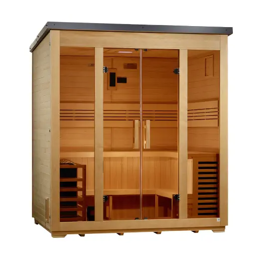 [GDI-8005-01] Vorarlberg Flat Roof Traditional Steam Sauna (5-Person Outdoor Model)   